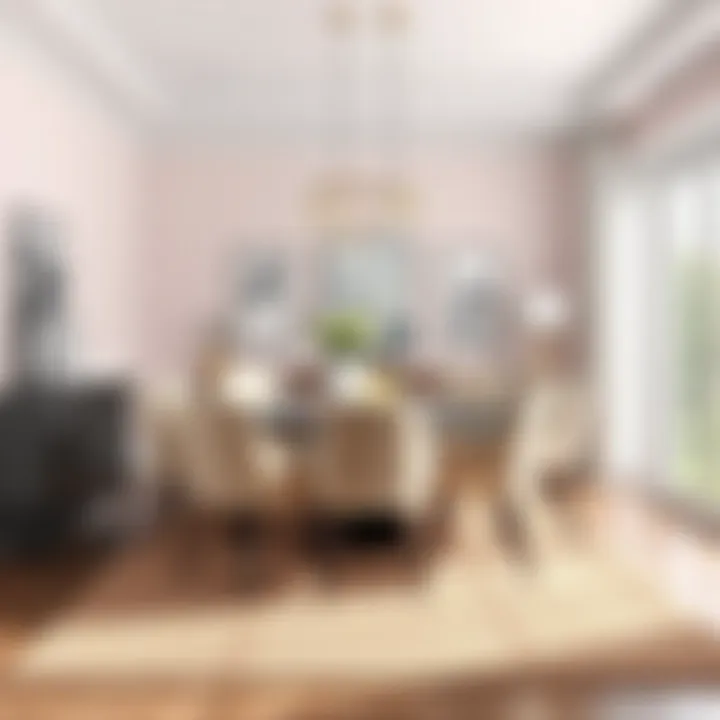 Aesthetic design elements in a dining area harmonized with a suitable rug