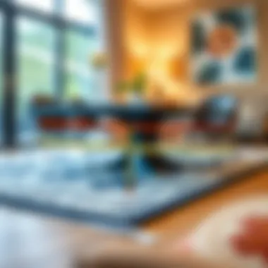 Visual representation of measuring techniques for choosing a rug size