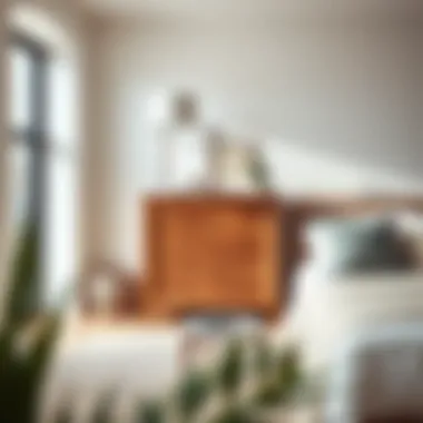 Brown oak chest of drawers enhancing a bedroom's aesthetic