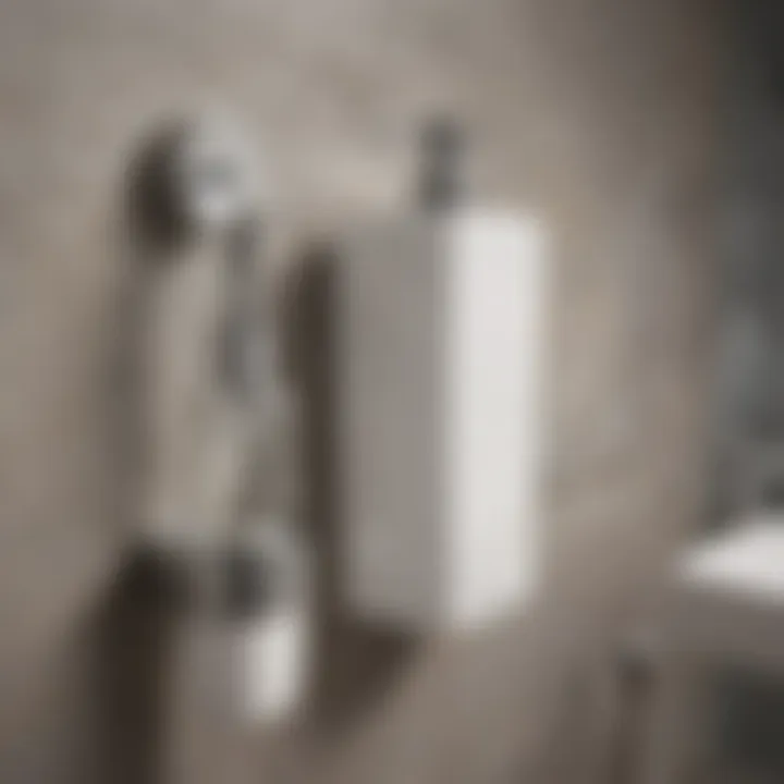 Contemporary wall-mounted soap dispenser and toothbrush holder