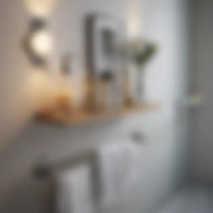 Elegant wall-mounted storage shelf holding toiletries