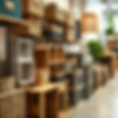 Diverse Selection of Cube Baskets for Home Design Selection of diverse cube baskets in an interior design store