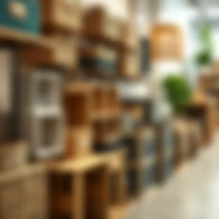 Diverse Selection of Cube Baskets for Home Design Selection of diverse cube baskets in an interior design store