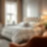 Luxurious light quilt in serene bedroom setting