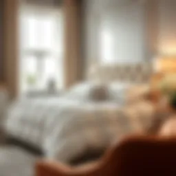 Luxurious light quilt in serene bedroom setting