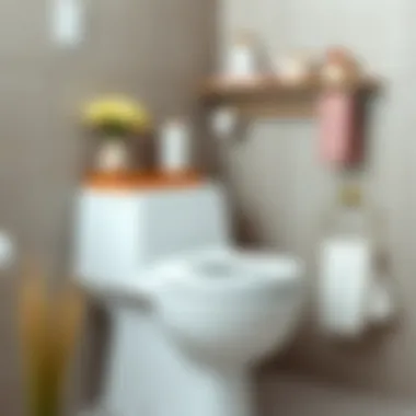 Minimalist design toilet rack with decorative items