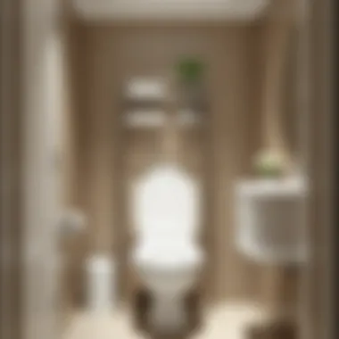 Space-saving toilet rack in a compact bathroom