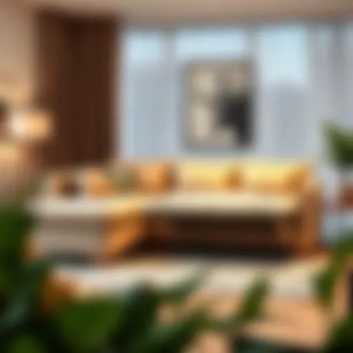 Convertible Sofa Bed in Action Stylish convertible sofa transforming into a bed in a modern apartment