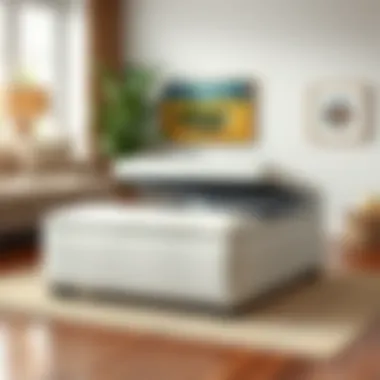 Multi-functional Storage Ottoman Transformative storage ottoman used as seating and for organizing