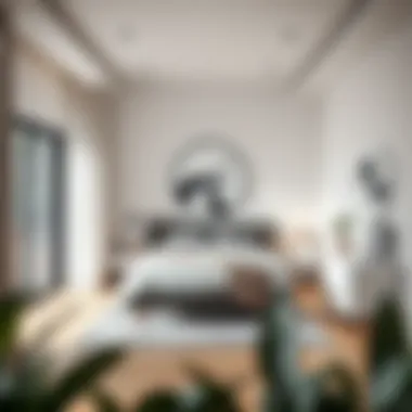 Space-saving single bed in a stylish room