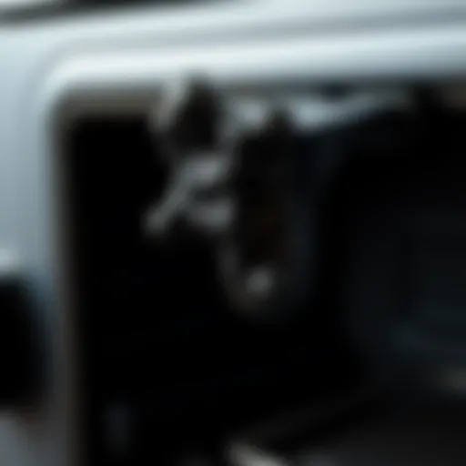 A close-up view of stove black drop formation