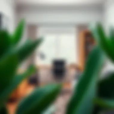 Stylish home office featuring a lift desk in a well-designed workspace