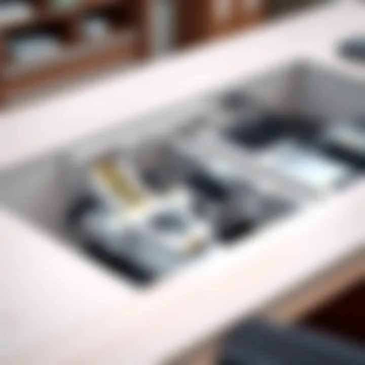 Close-up of lift desk mechanics illustrating the internal mechanisms