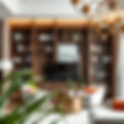 Elegant bookcase serving as a stylish room divider